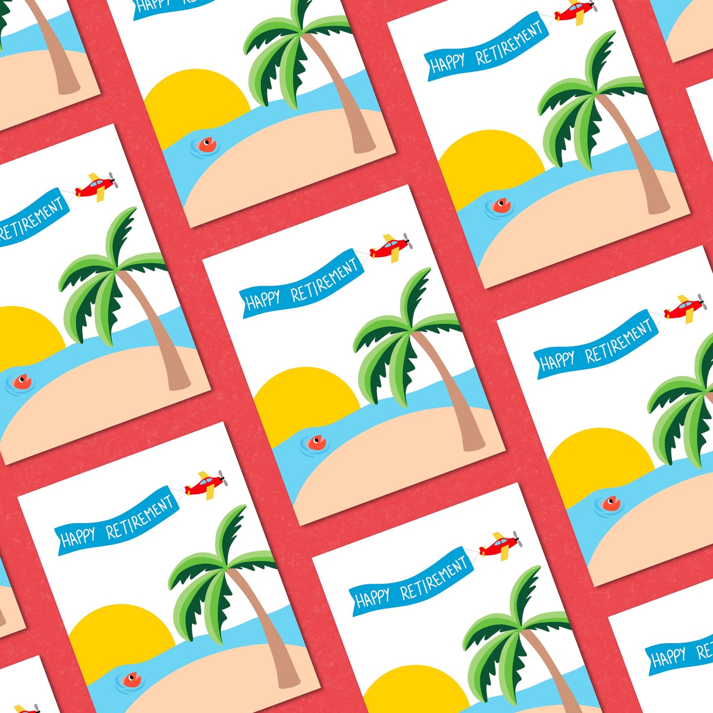 Happy Retirement Sunny Island Greeting Card