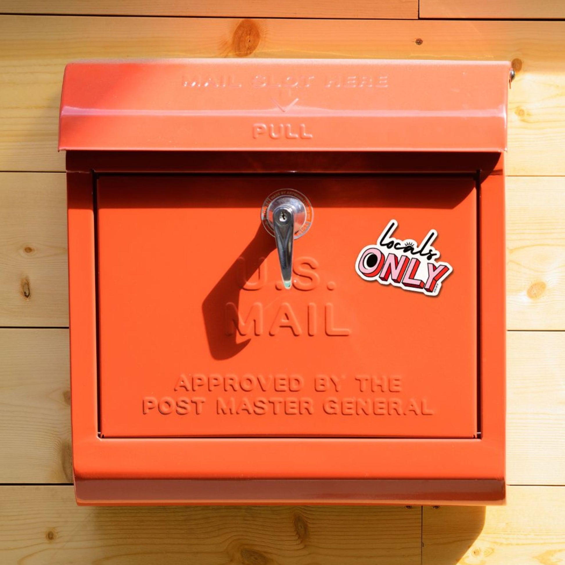 Locals Only sticker in bold lettering on a vinyl background, perfect for marking your territory and showing off local pride. Durable and weatherproof, ideal for laptops, water bottles, and phones.