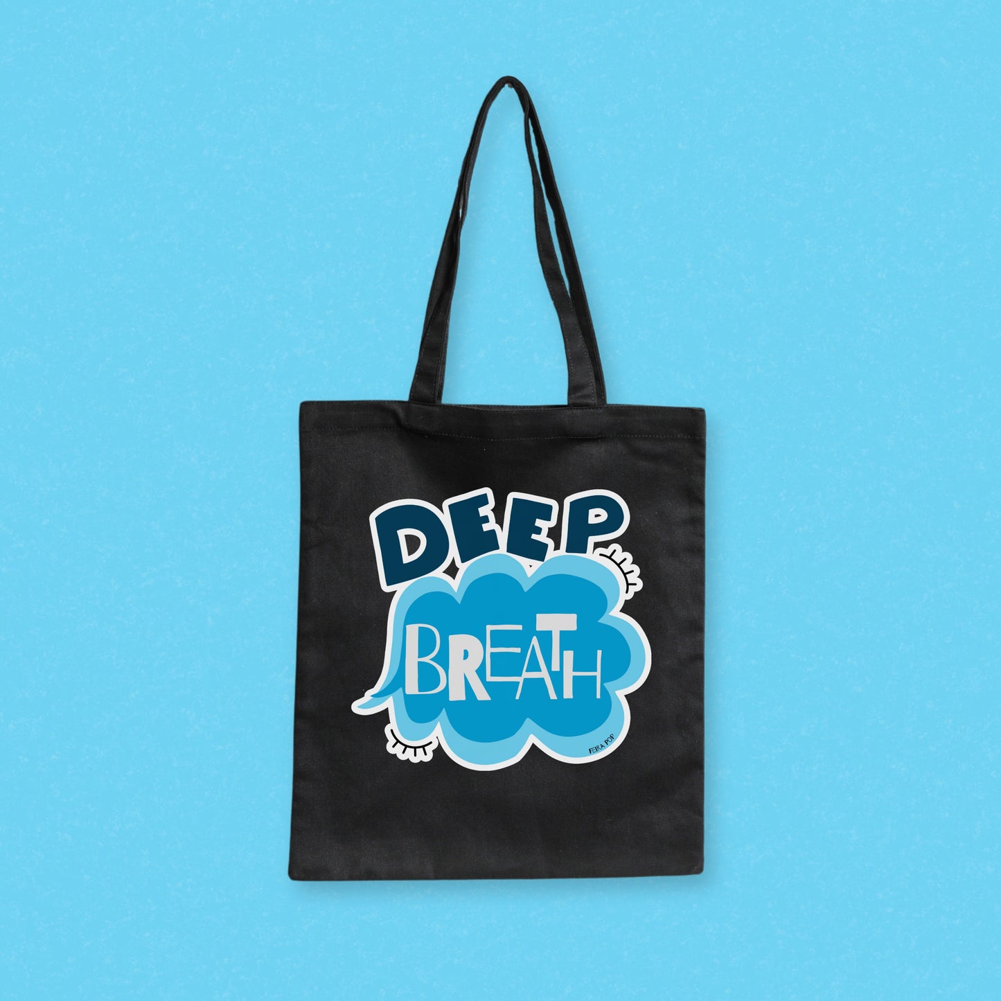 Tote Bag Deep Breath Black