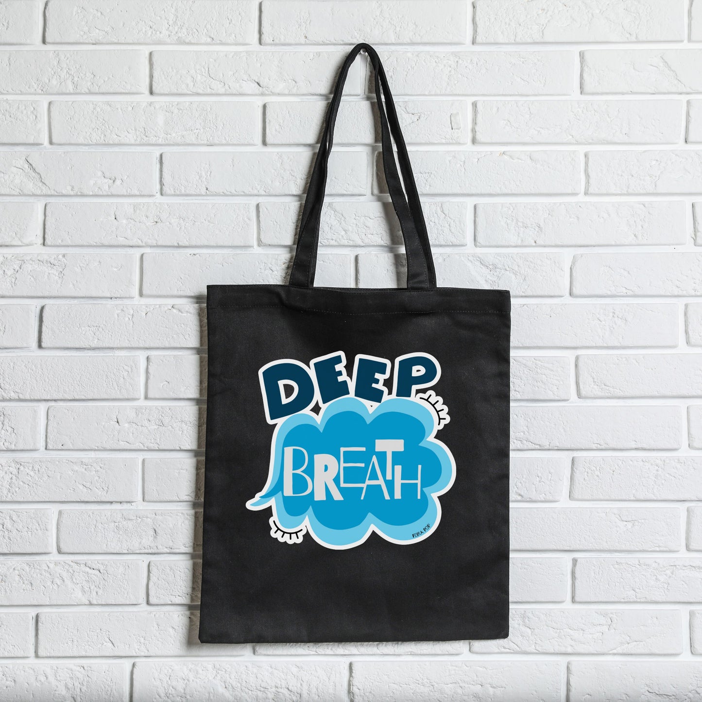 Tote Bag Deep Breath Black