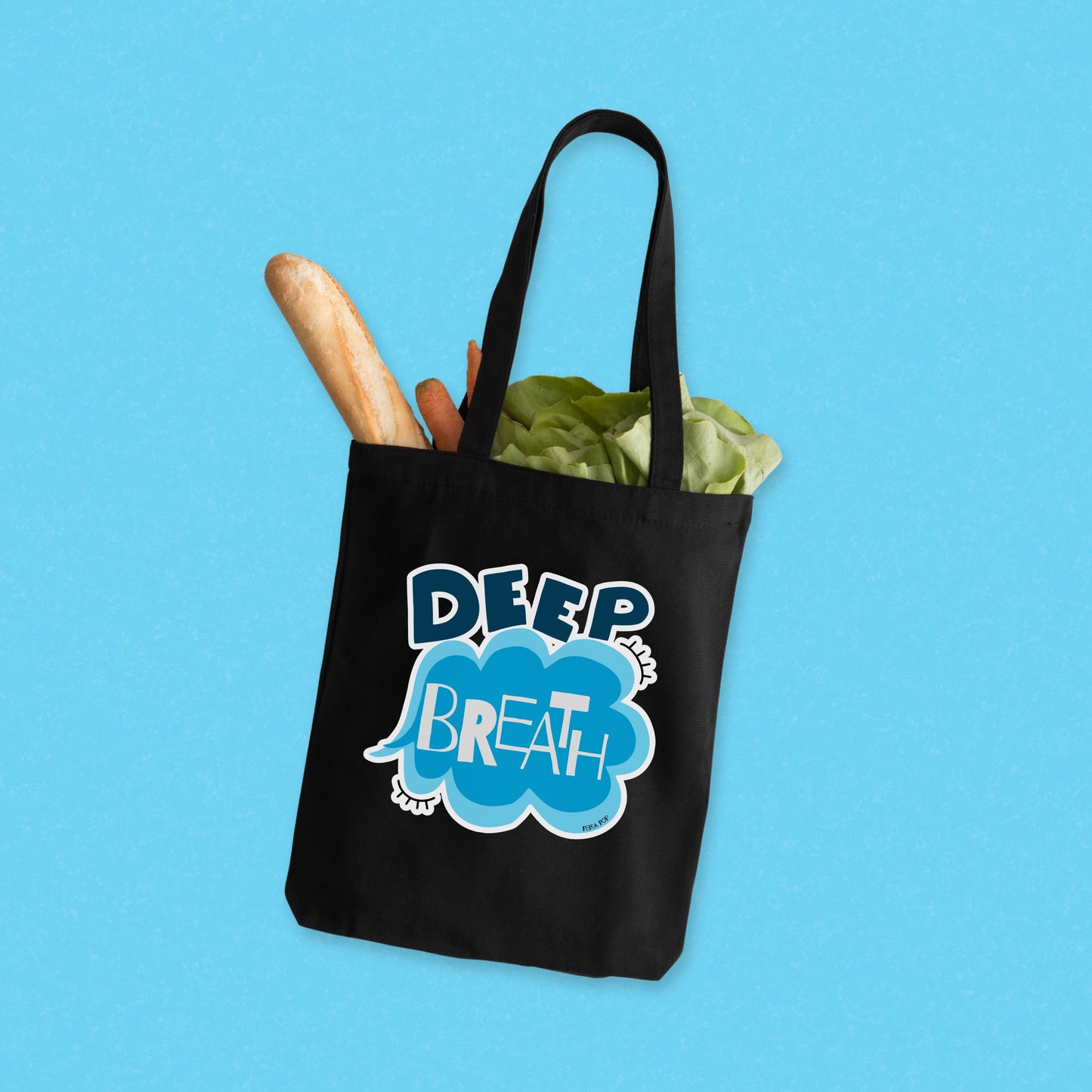 Tote Bag Deep Breath Black